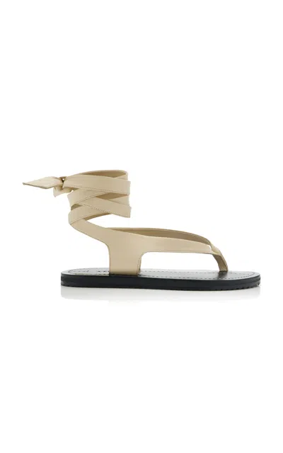 A.emery Elmer Lace-up Leather Sandals In White