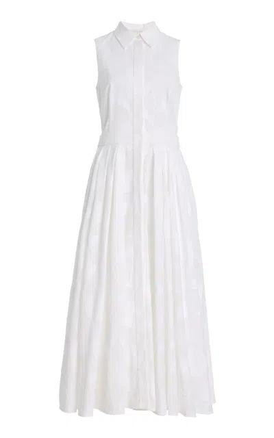 Michael Kors Collection Sleeveless Cotton Jacquard Shirtdress In White