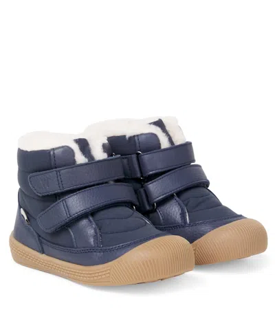 TEX皮革边饰靴子