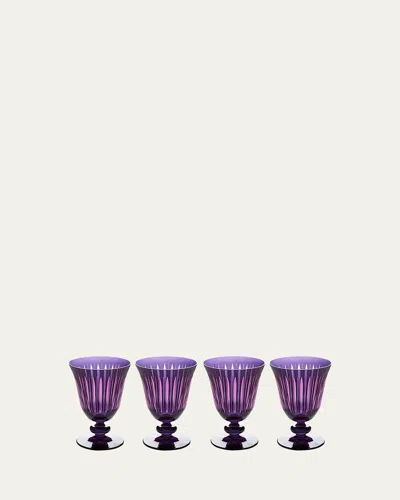 L'objet Set Of Four Prism Wine Glasses In Purple