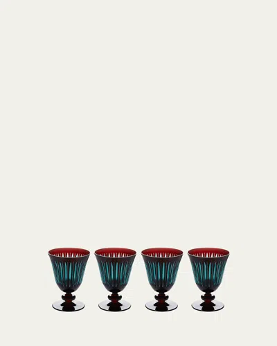 L'objet Prism Wine Glasses Set Of Four In Green