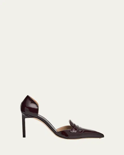 Tom Ford Womens Black Eva D'orsay 105 Patent-leather Heeled Pumps Eur 40 / 7 Uk In Red