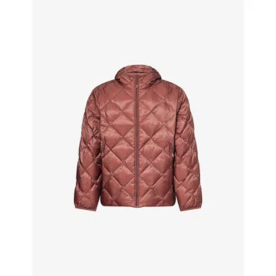 Hiking Patrol Mens Maroon Base Lt Hooded Nylon Down Jacket Xl In Burgundy