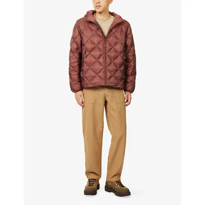 Hiking Patrol Mens Maroon Base Lt Hooded Nylon Down Jacket Xl In Burgundy