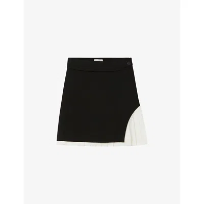 Claudie Pierlot Womens Dual-color Colour-block Pleated Stretch-woven Mini Skirt In Multi