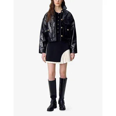 Claudie Pierlot Womens Dual-color Colour-block Pleated Stretch-woven Mini Skirt In Multi