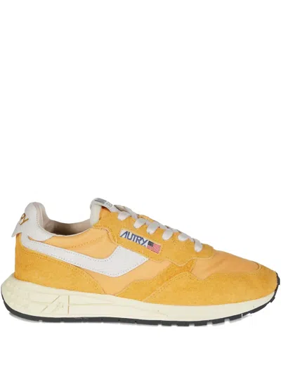 Autry Reelwind Low Panelled Sneakers In Yellow