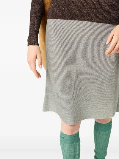 Miu Miu Lamé Ribbed-knit Top In Brown