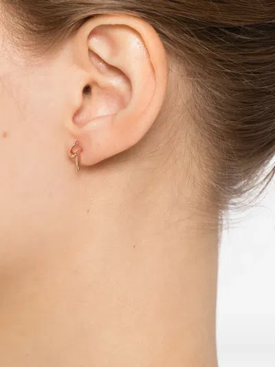Agnès B. Logo Earring In Brown