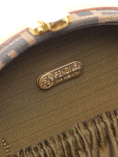 Pre-owned Fendi Zucca Vanity Two-way Handbag In Brown