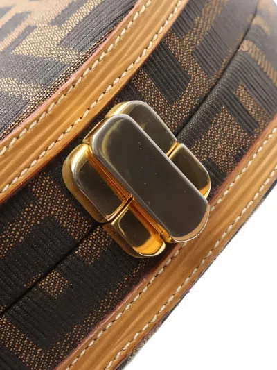 Pre-owned Fendi Zucca Vanity Two-way Handbag In Brown