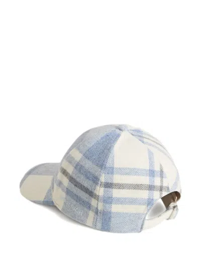 Woolrich Checked-pattern Baseball Cap In Blue