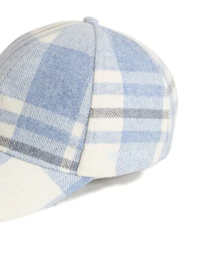 Woolrich Checked-pattern Baseball Cap In Blue