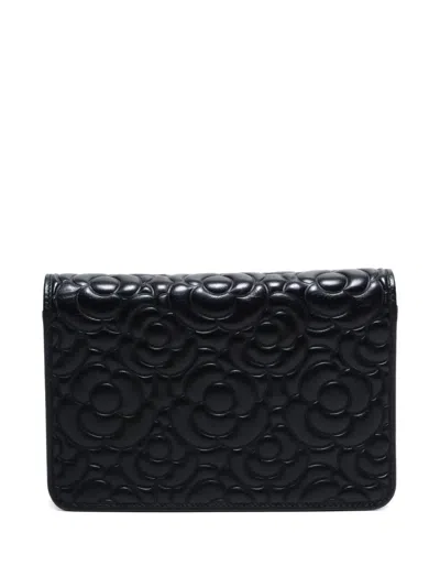 Pre-owned Chanel 2017-2018 Camellia Shoulder Bag In Black