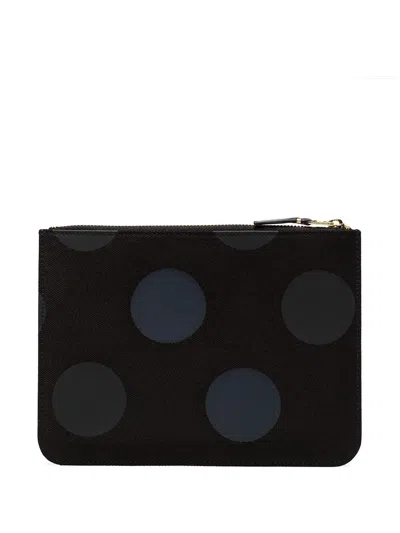 Comme Des Garçons Wallet Logo Zippered Wallet In Black