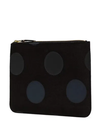Comme Des Garçons Wallet Logo Zippered Wallet In Black