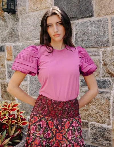 Love The Label Dylan Short Sleeve Tee In Rosebud In Pink