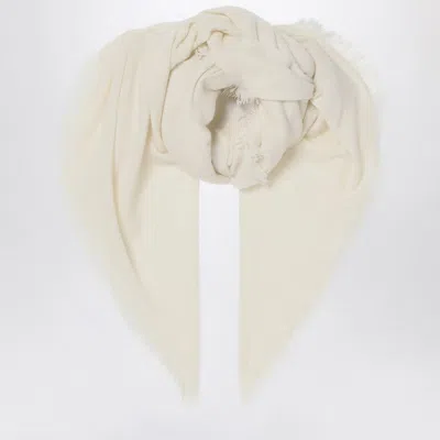 Destin White Milk Cashmere Scarf In Neutral