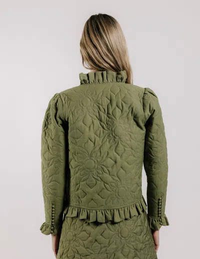 Love The Label Melanie Quilted Jacket In Olive In Green