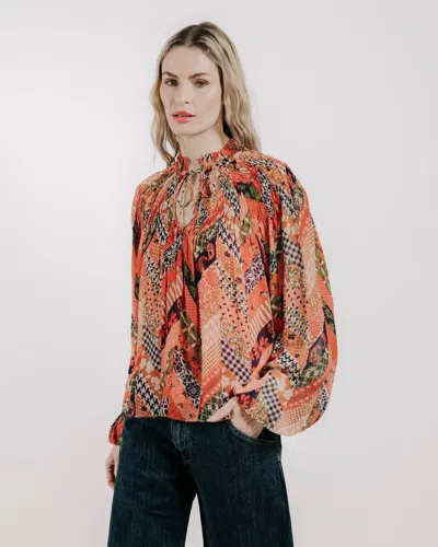 Love The Label Meredith Smocked Top In Red