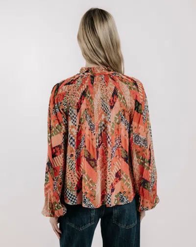 Love The Label Meredith Smocked Top In Red