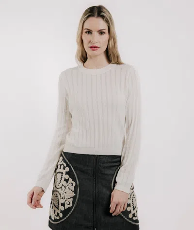 Love The Label Sarafina Pointelle Knit In White