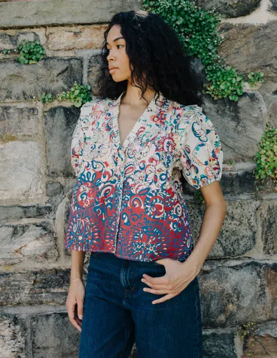 Love The Label Short Sleeve Dana Top In Multi