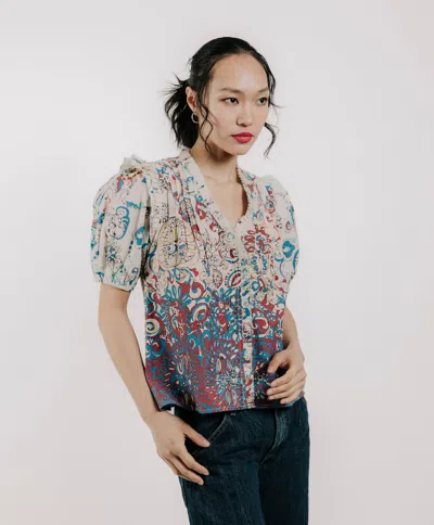 Love The Label Short Sleeve Dana Top In Multi