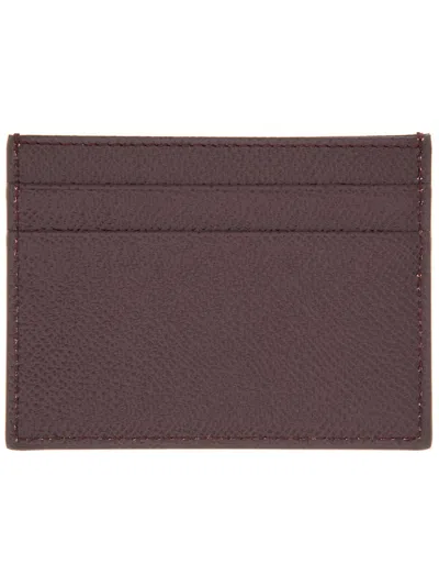 Dolce & Gabbana Leather Card Holder In Purple