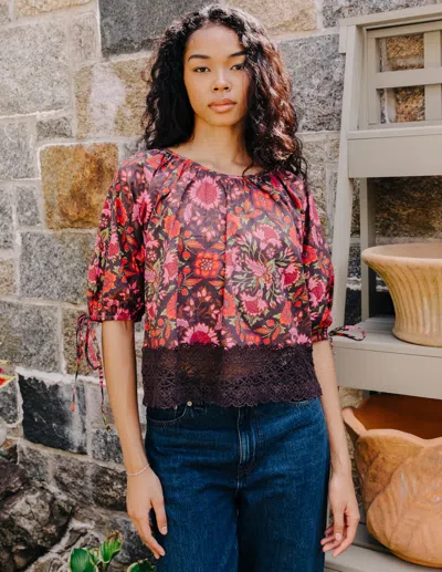 Love The Label Veda Top In Tabitha Floral Print In Multi