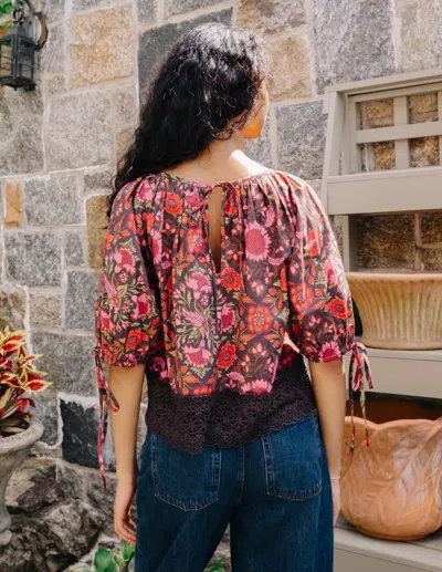 Love The Label Veda Top In Tabitha Floral Print In Multi