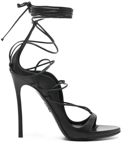 Dsquared2 Open Toe Heeled Sandals For Summer In Black