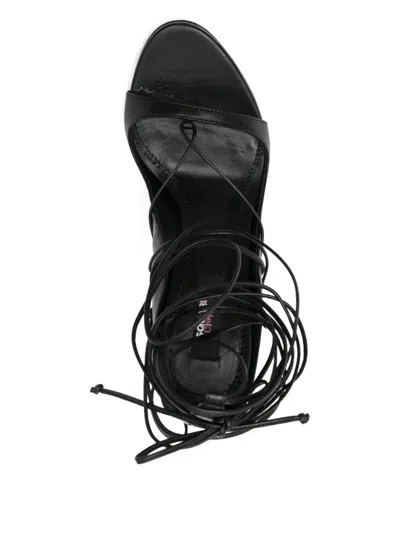 Dsquared2 Open Toe Heeled Sandals For Summer In Black