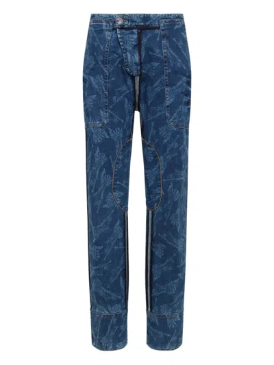 Dsquared2 Vaquera X D2 Statue Of Liberty Cargo Laser Wash Pant In Blue