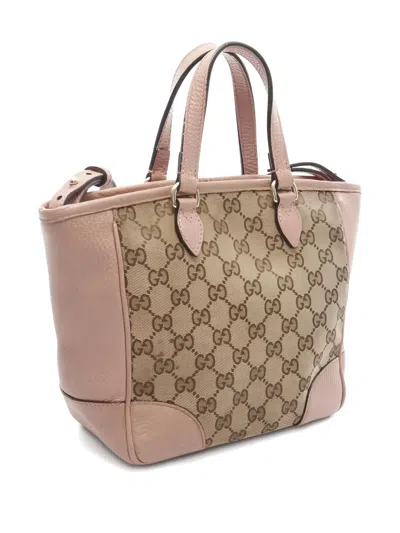 Pre-owned Gucci Bree Gg Canvas Two-way Tote Bag In Neutral