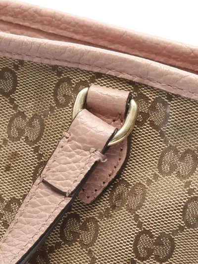 Pre-owned Gucci Bree Gg Canvas Two-way Tote Bag In Neutral