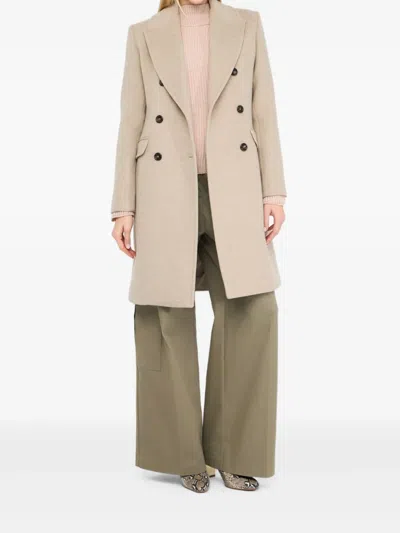 Liu •jo Wool-blend Coat In Neutral