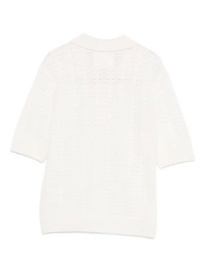 Lisa Yang Openwork Polo Knitted Top In Neutral