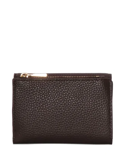 Michael Kors Tri-fold Leather Wallet In Brown