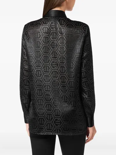 Philipp Plein Regular Fit Shirt Monogram In Black