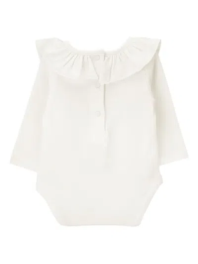 Knot Cloudy Long-sleeve Bodysuit In White