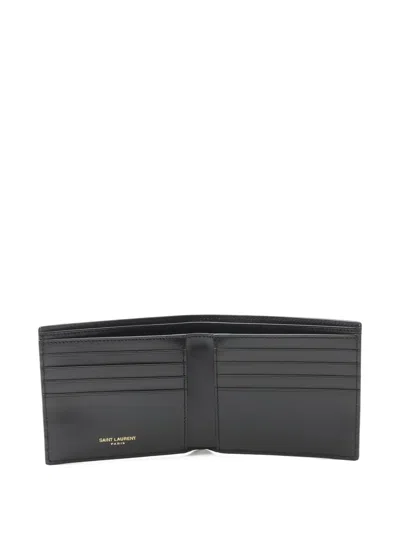 Pre-owned Saint Laurent 2020s Tiny Cassandre Wallet In Black