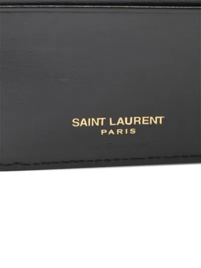 Pre-owned Saint Laurent 2020s Tiny Cassandre Wallet In Black
