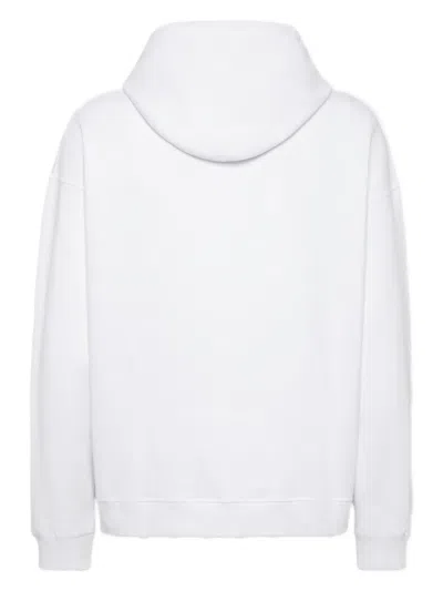 Dsquared2 Graphic Print Hooded Sweatshirt Drawstring In White