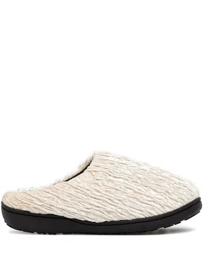 纹理丝绒穆勒鞋