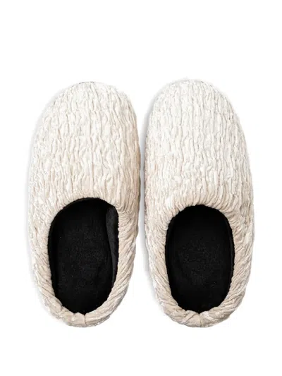 纹理丝绒穆勒鞋