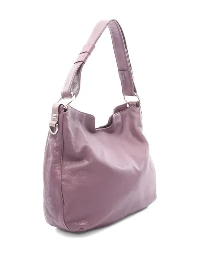 Pre-owned Gucci 00s Leather Shoulder Bag In Purple