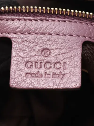 Pre-owned Gucci 00s Leather Shoulder Bag In Purple