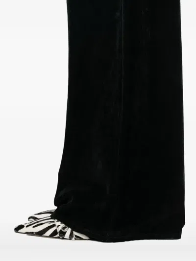 Forte Forte Flocked Cotton Five-pocket Trousers With Textured Finish In Black