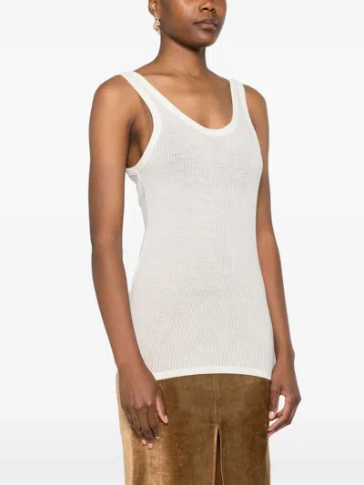 Forte Forte Wool Ribbed American Tank Top In White